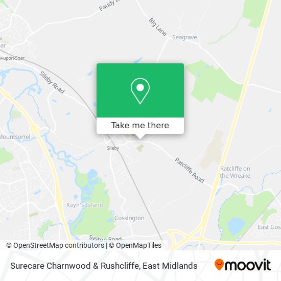 Surecare Charnwood & Rushcliffe map