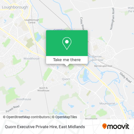 Quorn Executive Private Hire map