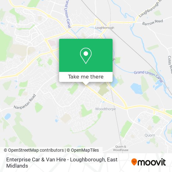 Enterprise Car & Van Hire - Loughborough map