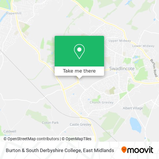 Burton & South Derbyshire College map