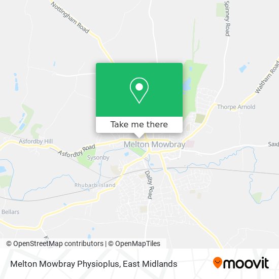 Melton Mowbray Physioplus map