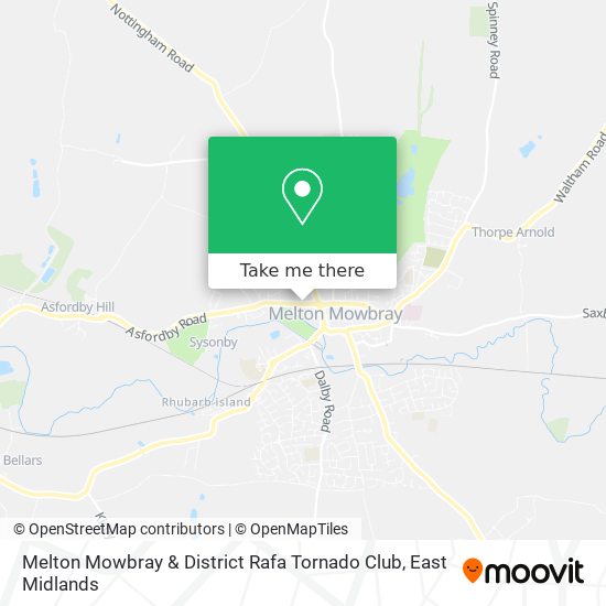 Melton Mowbray & District Rafa Tornado Club map