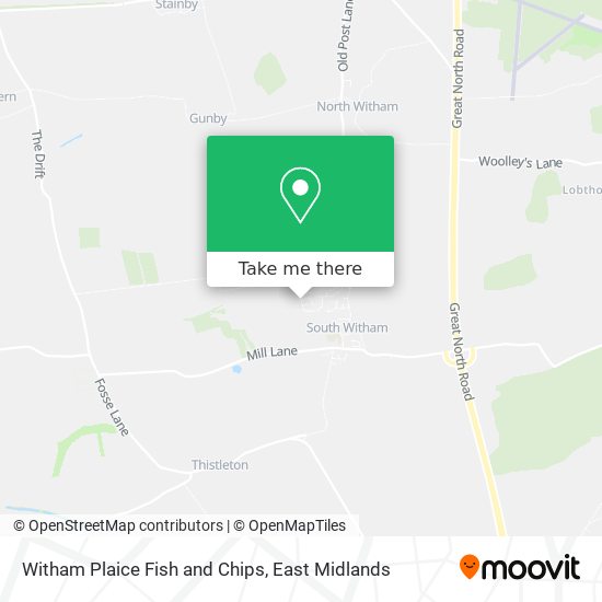 Witham Plaice Fish and Chips map