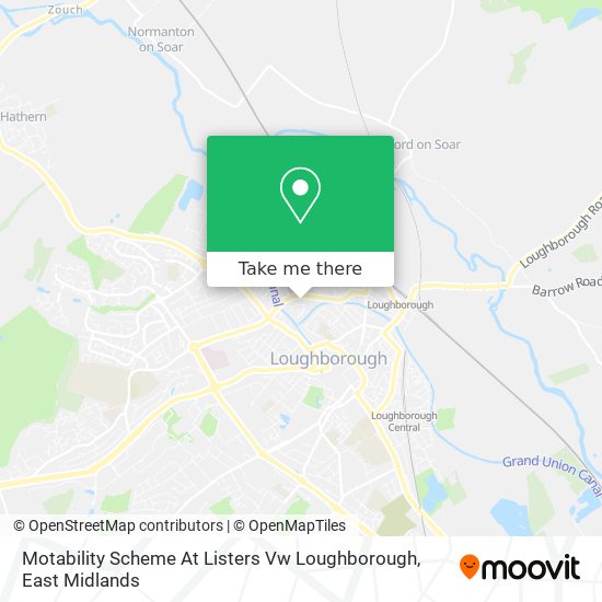 Motability Scheme At Listers Vw Loughborough map