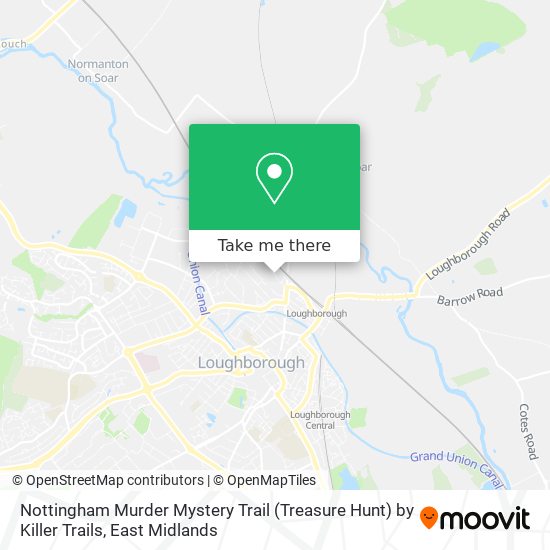 Nottingham Murder Mystery Trail (Treasure Hunt) by Killer Trails map