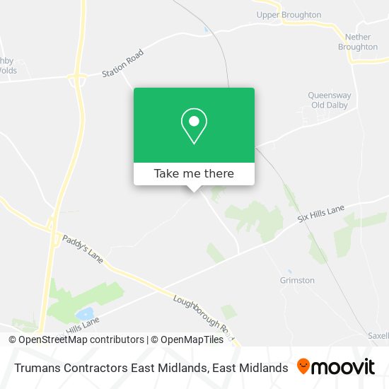 Trumans Contractors East Midlands map