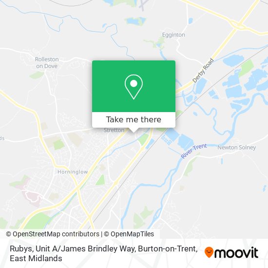 Rubys, Unit A / James Brindley Way, Burton-on-Trent map