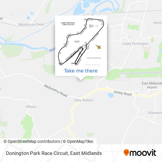 Donington Park Race Circuit map