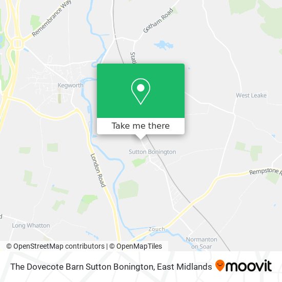 The Dovecote Barn Sutton Bonington map