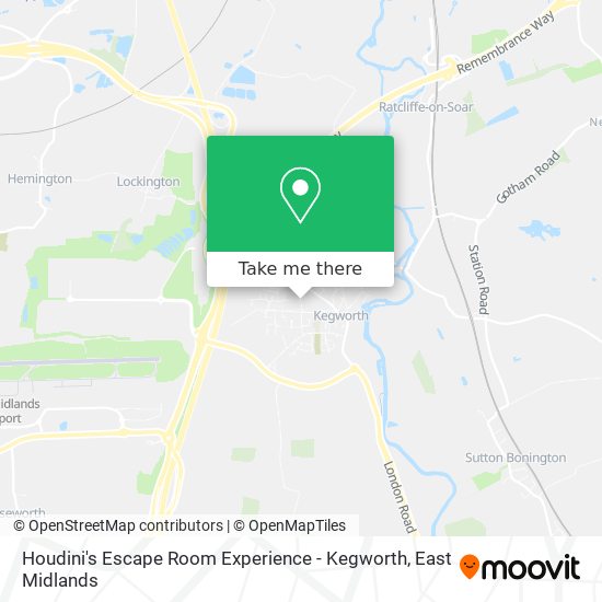 Houdini's Escape Room Experience - Kegworth map