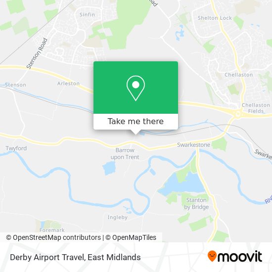 Derby Airport Travel map