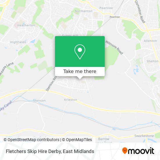 Fletchers Skip Hire Derby map