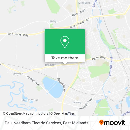 Paul Needham Electric Services map