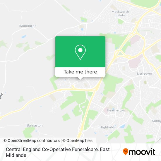 Central England Co-Operative Funeralcare map