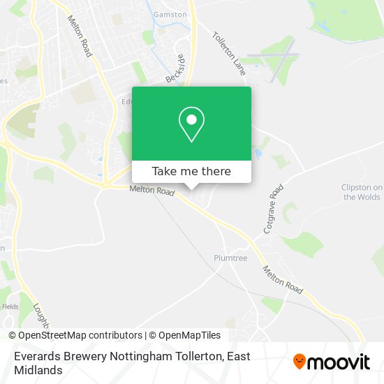 Everards Brewery Nottingham Tollerton map