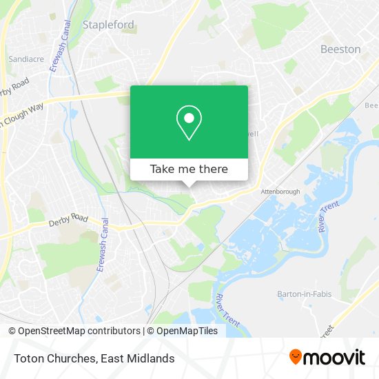 Toton Churches map