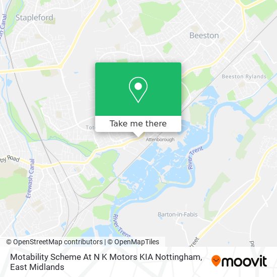 Motability Scheme At N K Motors KIA Nottingham map