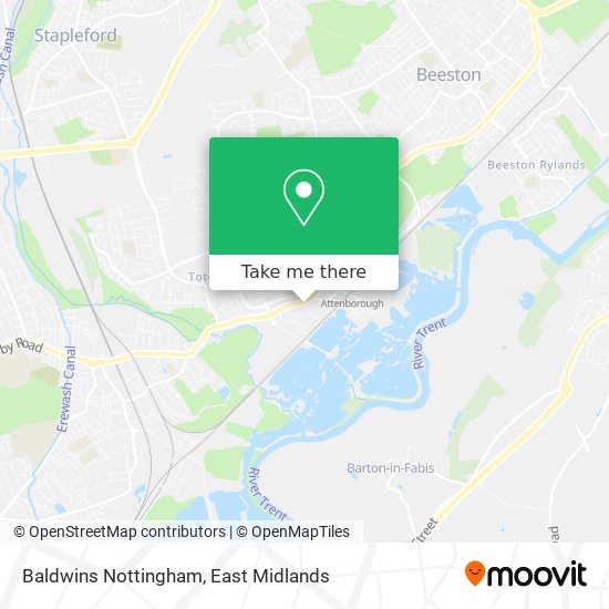 Baldwins Nottingham map