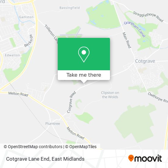 Cotgrave Lane End map