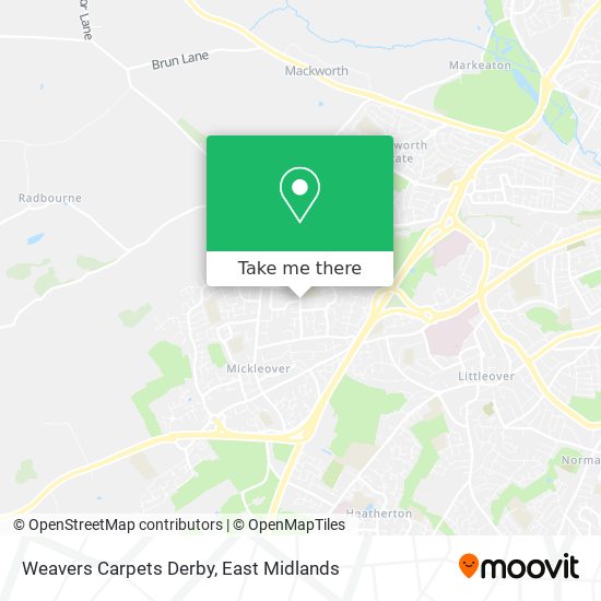 Weavers Carpets Derby map