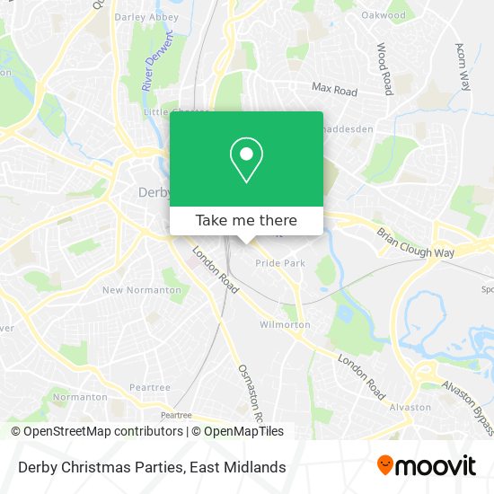 Derby Christmas Parties map