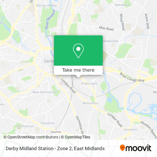 Derby Midland Station - Zone 2 map