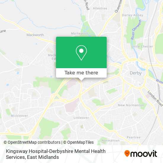 Kingsway Hospital-Derbyshire Mental Health Services map