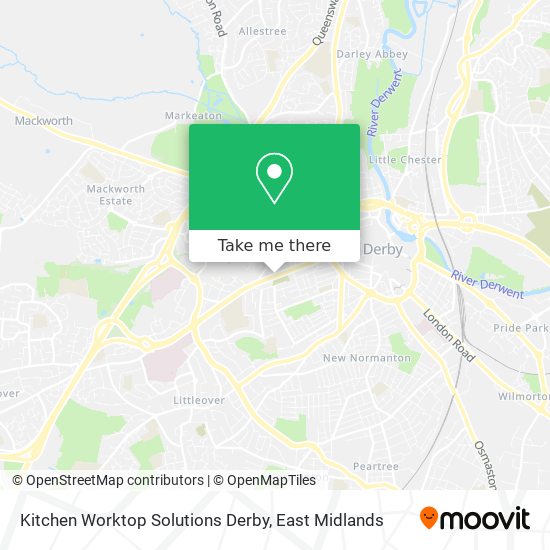 Kitchen Worktop Solutions Derby map