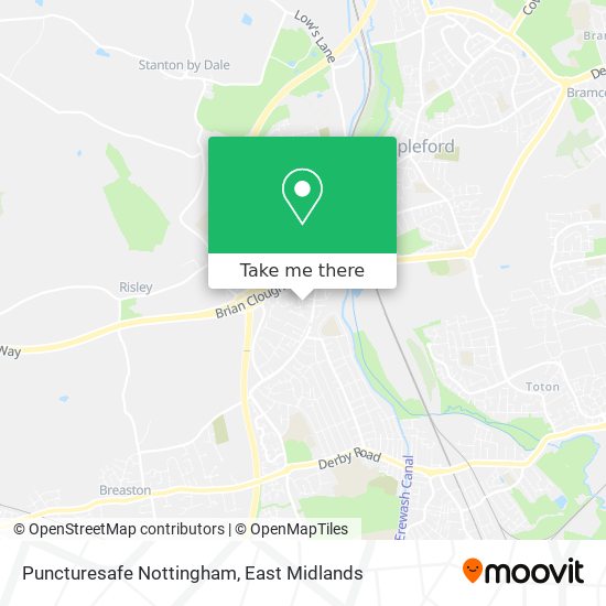 Puncturesafe Nottingham map