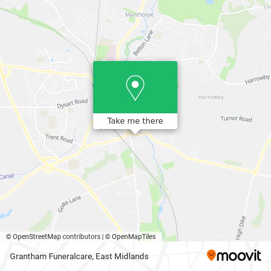 Grantham Funeralcare map