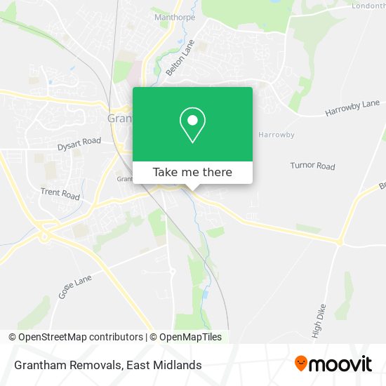 Grantham Removals map