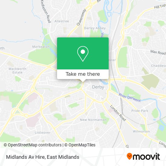 Midlands Av Hire map