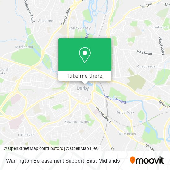 Warrington Bereavement Support map