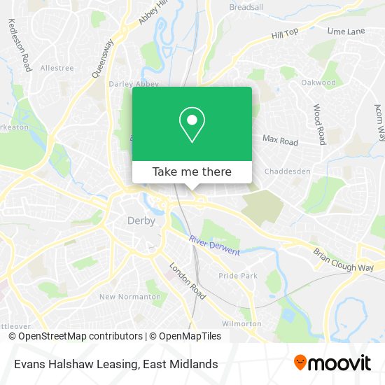 Evans Halshaw Leasing map