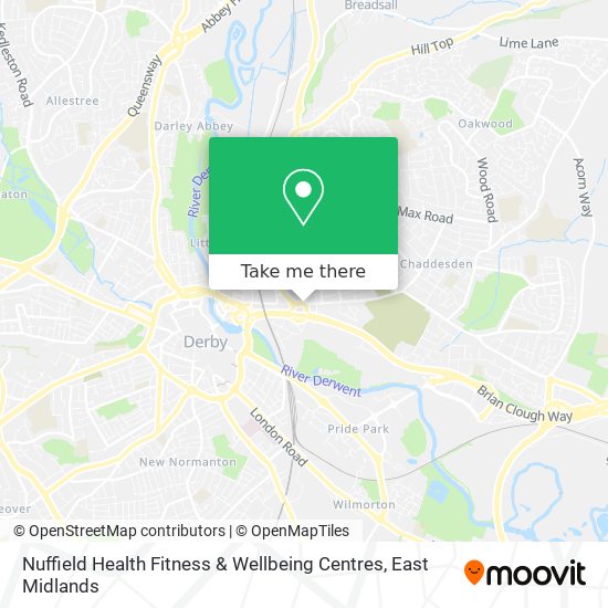 Nuffield Health Fitness & Wellbeing Centres map