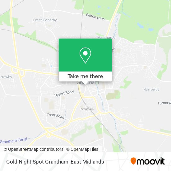 Gold Night Spot Grantham map