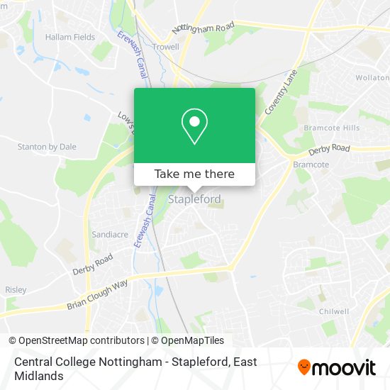 Central College Nottingham - Stapleford map