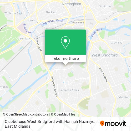 Clubbercise West Bridgford with Hannah Nazmiye map