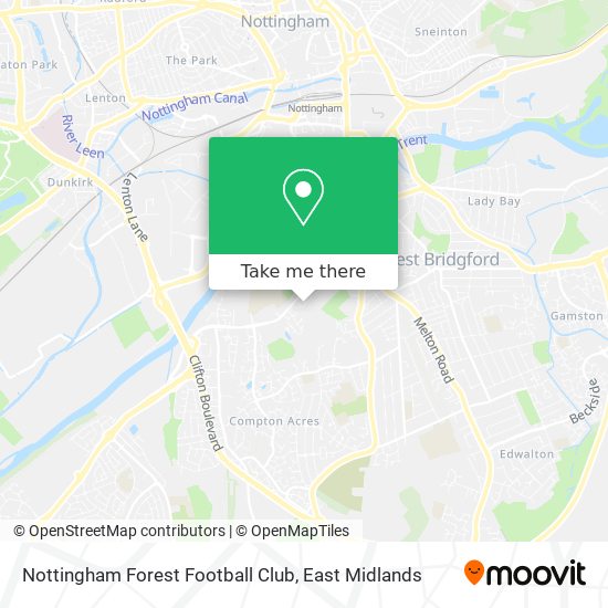Nottingham Forest Football Club map