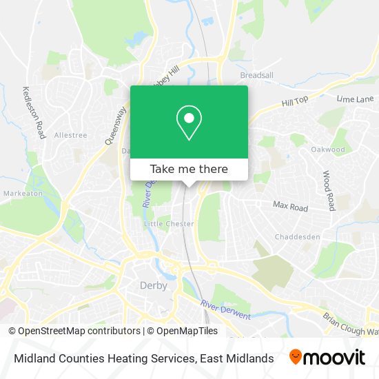 Midland Counties Heating Services map