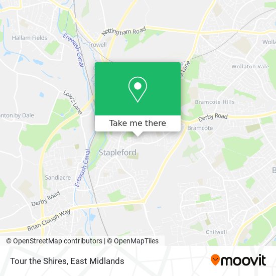Tour the Shires map