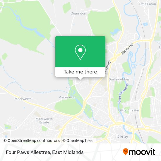 Four Paws Allestree map