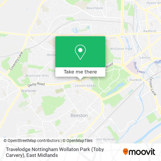 Travelodge Nottingham Wollaton Park (Toby Carvery) map