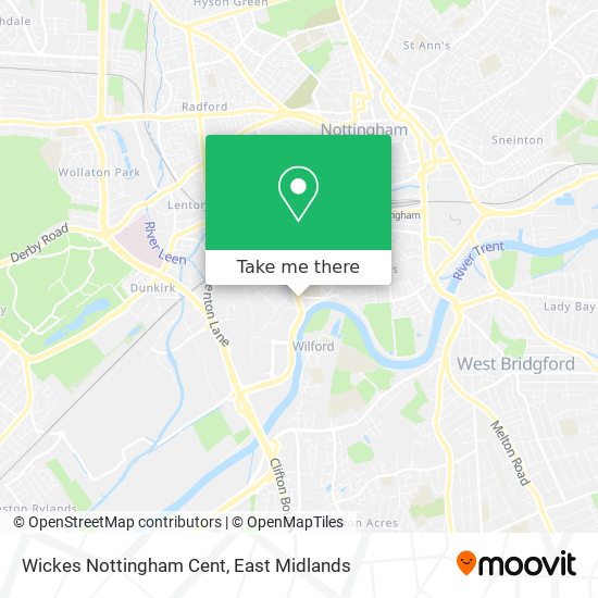 Wickes Nottingham Cent map