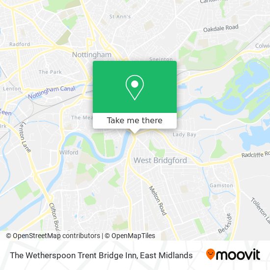 The Wetherspoon Trent Bridge Inn map