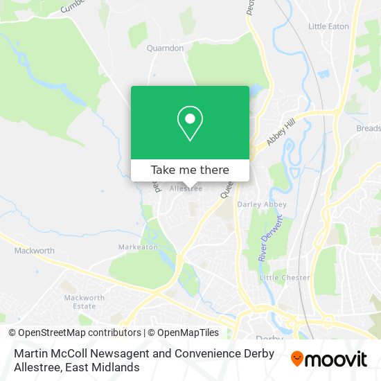 Martin McColl Newsagent and Convenience Derby Allestree map