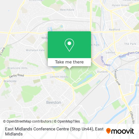 East Midlands Conference Centre (Stop Un44) map