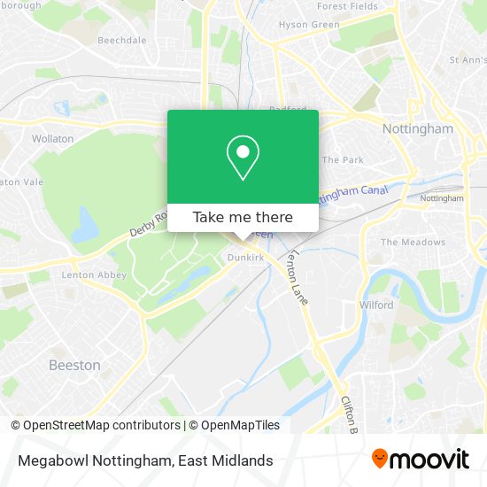 Megabowl Nottingham map