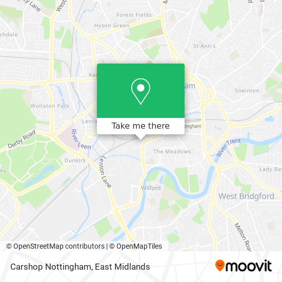 Carshop Nottingham map