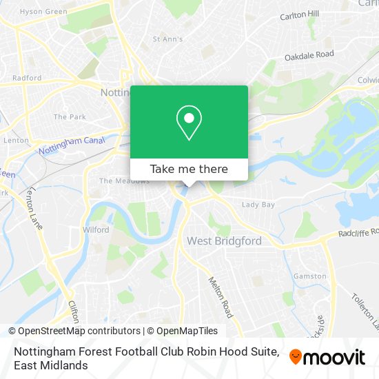 Nottingham Forest Football Club Robin Hood Suite map